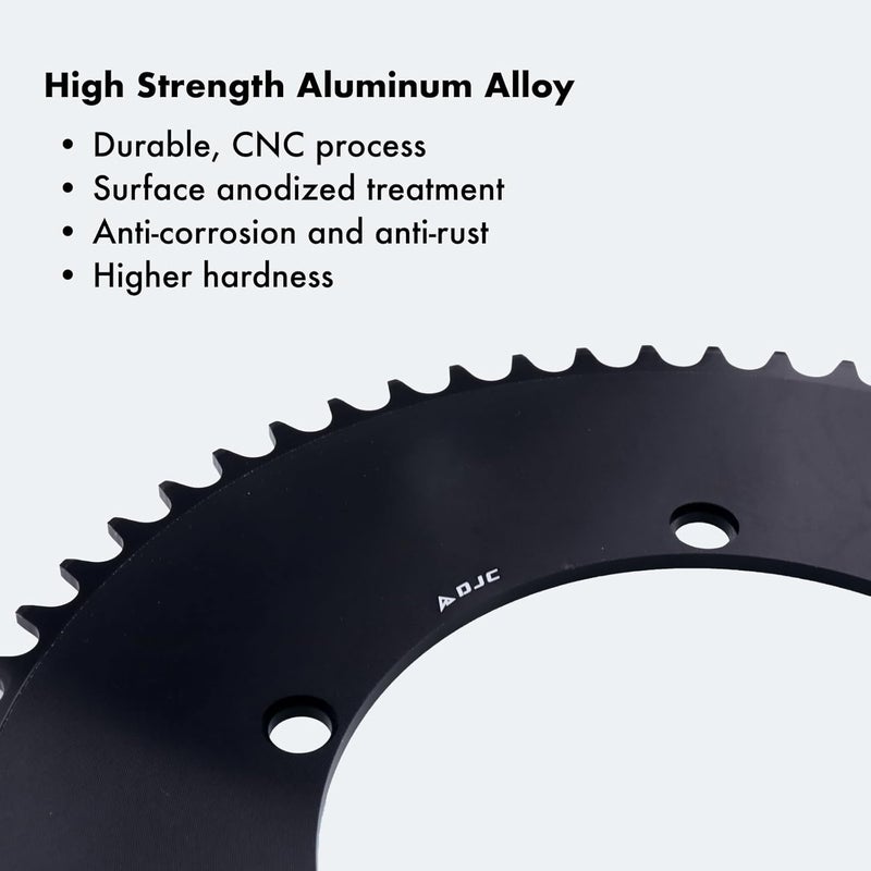 DJC Components DJC 144BCD Round Chainring and Spider Adapter Converter for Sram Direct Mount 3 Bolts Mounting to 144bcd Chainring 47T to 61T Fixed Gear Fixie Track Bike Single Speed Chainwheel 1/2 * 1/8 144 Bcd - Image 4